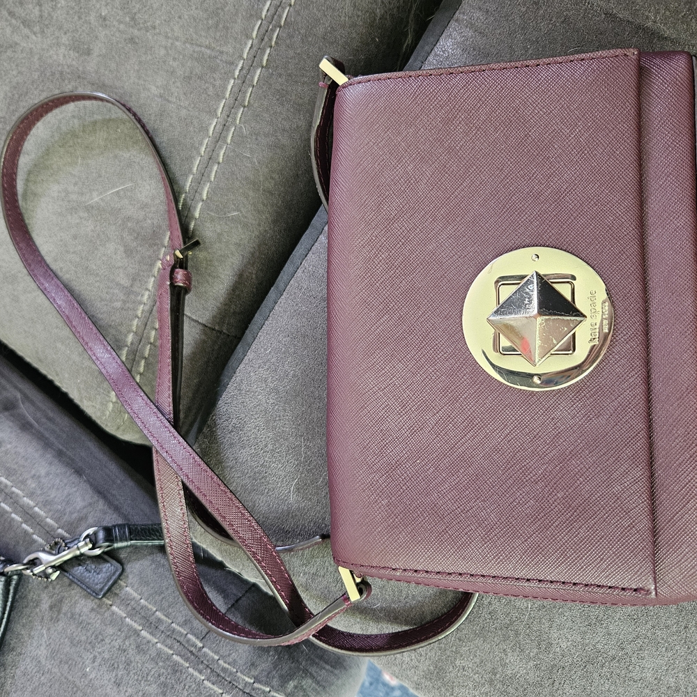 Kate Spade Brown and Gold Crossbody Bag